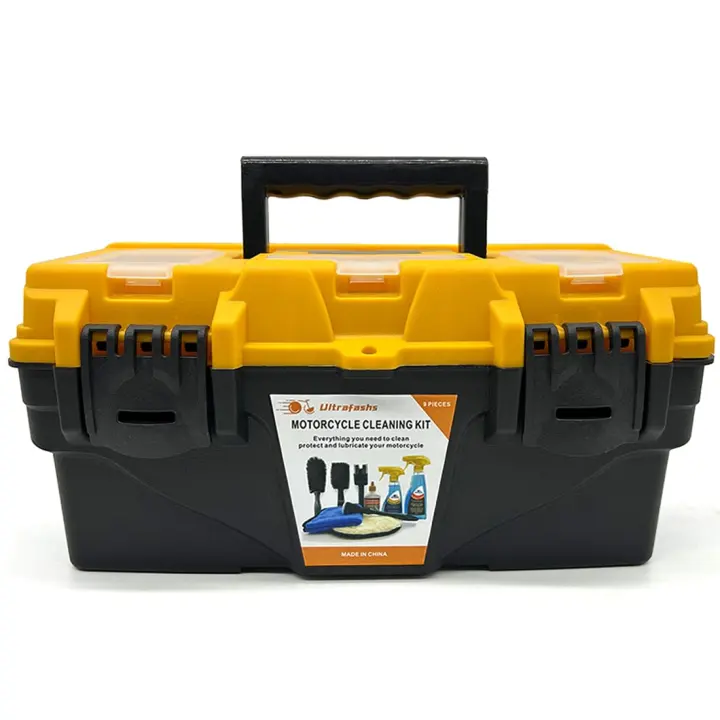10-Piece Motorcycle Wash & Chain Care Kit with Cleaner, Degreaser & Tools