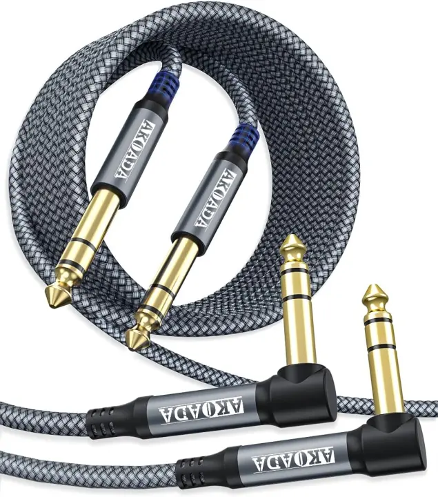 10ft 1/4" TRS Instrument Cable 2-Pack — Stereo Audio Leads