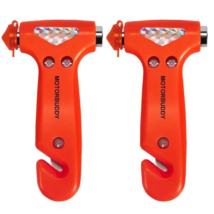 2-Pack Car Emergency Escape Hammer with Seatbelt Cutter & Glass Breaker