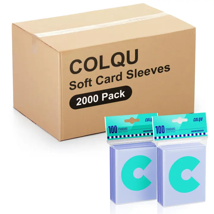 2000-Pack Clear Soft Card Sleeves — Standard Trading Card Protectors