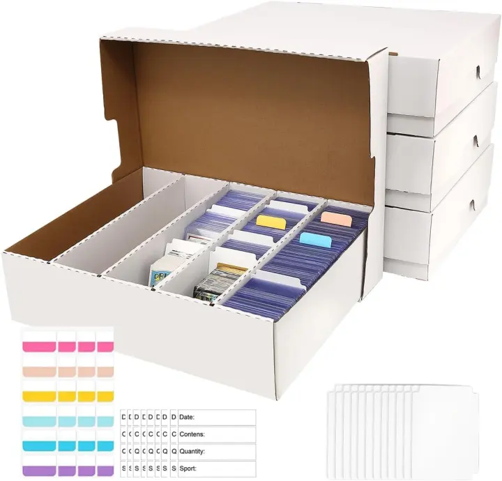 5-Row Cardboard Sports Card Storage Box — Bulk Collector Case