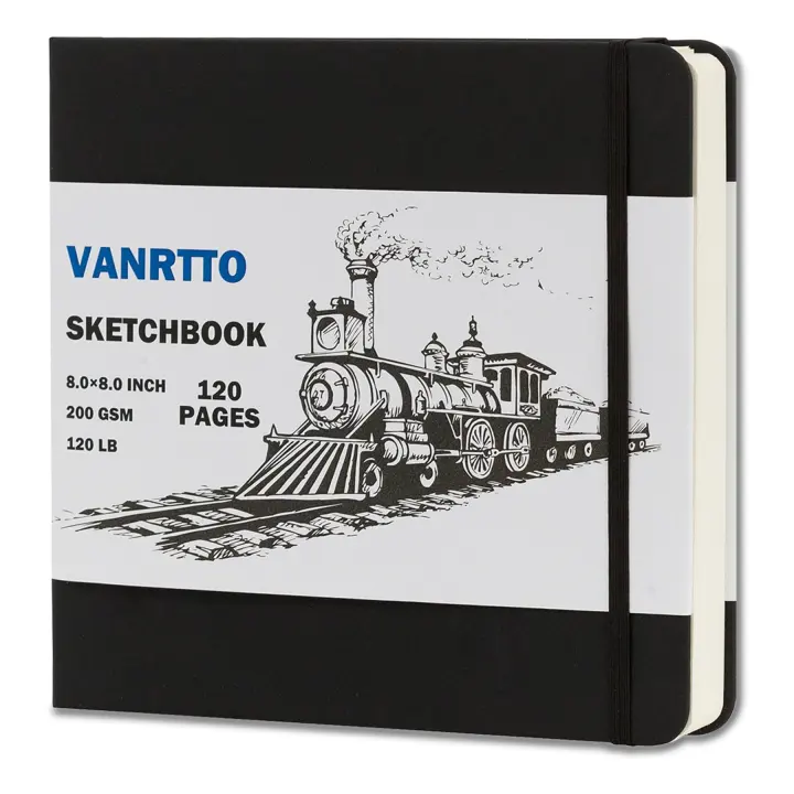 8x8 Hardcover Mixed-Media Sketchbook — 120LB/200gsm, 120 Pages