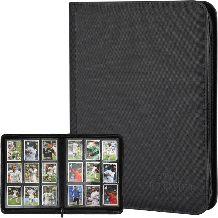 9-Pocket Zip Card Binder — PU Leather Trading Card Album (540 Slots)