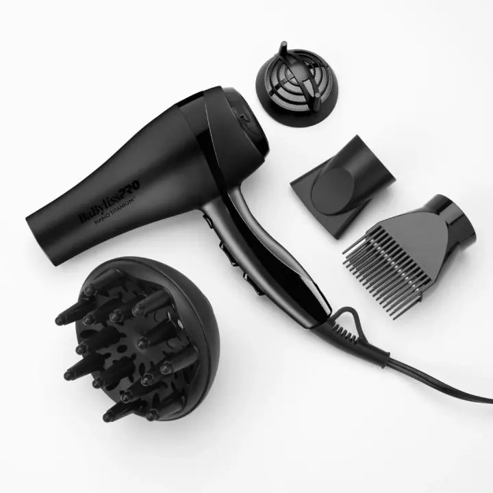 BaBylissPRO 2000W Nano Titanium Professional Hair Dryer with Nozzle