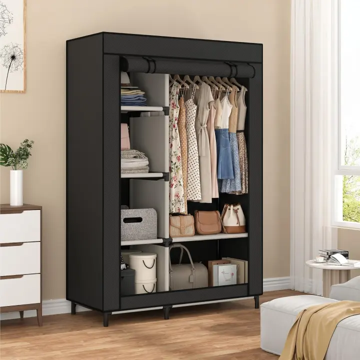 Calmootey Portable Closet Organizer — 6-Shelf Free-Standing Wardrobe
