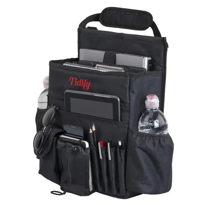 Car Front Seat Organizer (2025 Update) with Laptop & Tablet Pockets