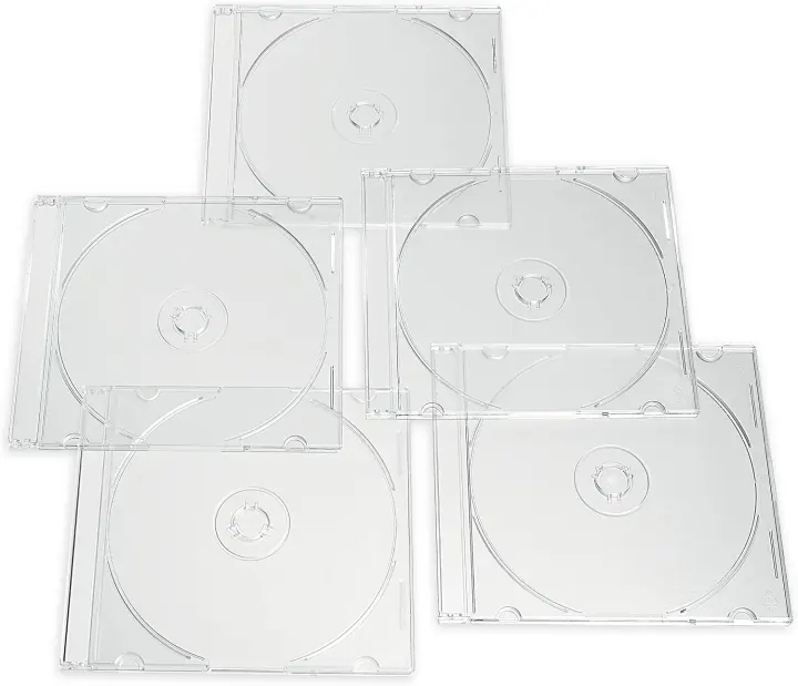 Clear Slim Jewel CD/DVD Cases, 5.2 mm — 25-Pack