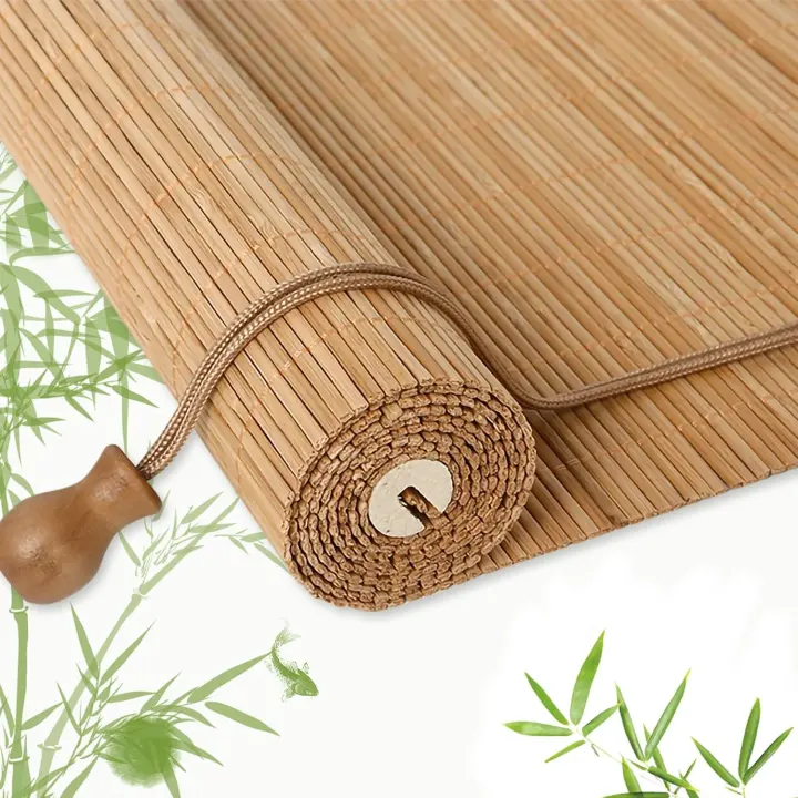 Custom Bamboo Roller Shades for Windows & Patios — Indoor/Outdoor Blinds