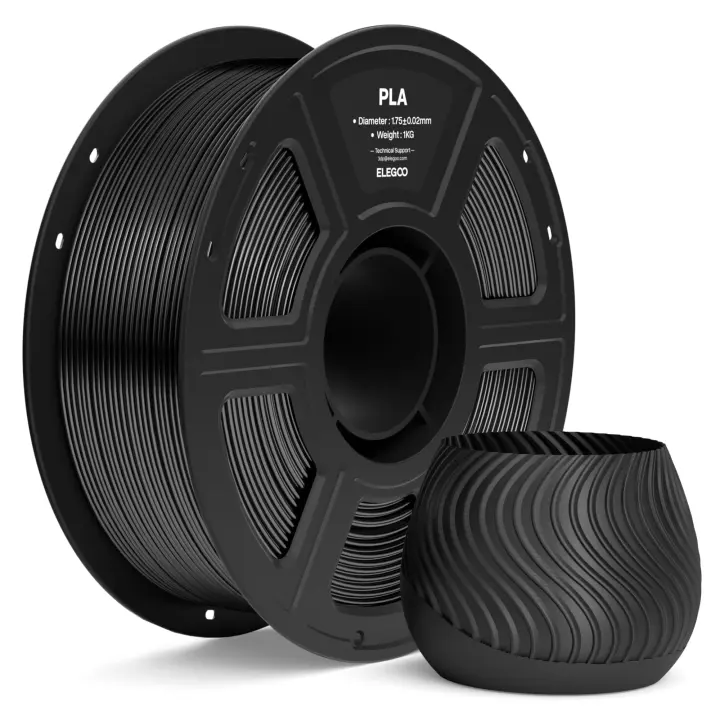 ELEGOO 1.75mm PLA Filament 1kg (Black) — High-Accuracy FDM PLA