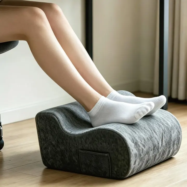 Ergonomic Under-Desk Footrest (Dark Gray) — Foam Foot Stool