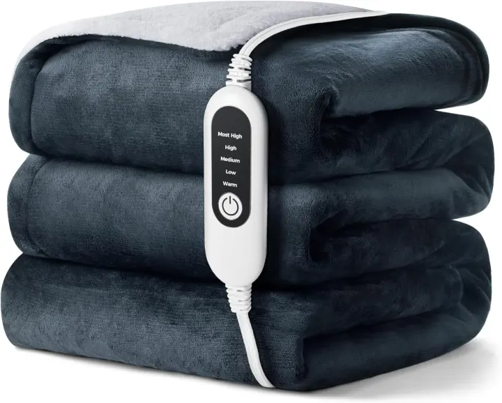 Fast‑Heating Flannel Throw Blanket — Soft Electric Throw with 5 Heat Levels