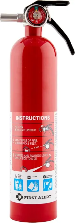 First Alert GARAGE10 Garage Fire Extinguisher — 10 B:C, Red, Mount Kit