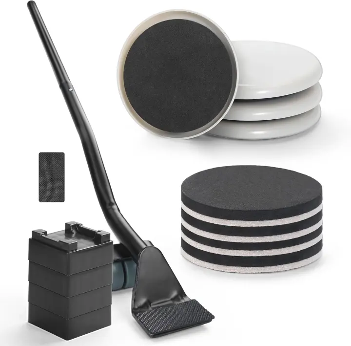 Furniture Lifter Tool with 8-Pack 3.5in Sliders — Lift & Glide Set