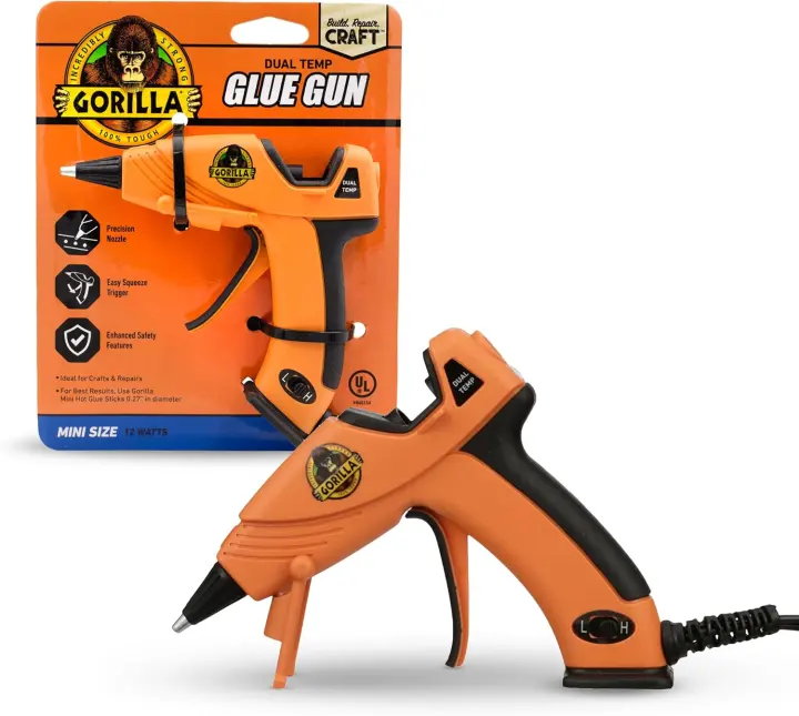 Gorilla Mini Dual-Temp Hot Glue Gun — Compact Craft & Repair Tool