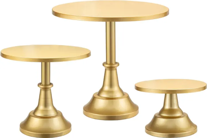 HBlife 3-Piece Gold Metal Cake Stand Set (8"/10"/12")