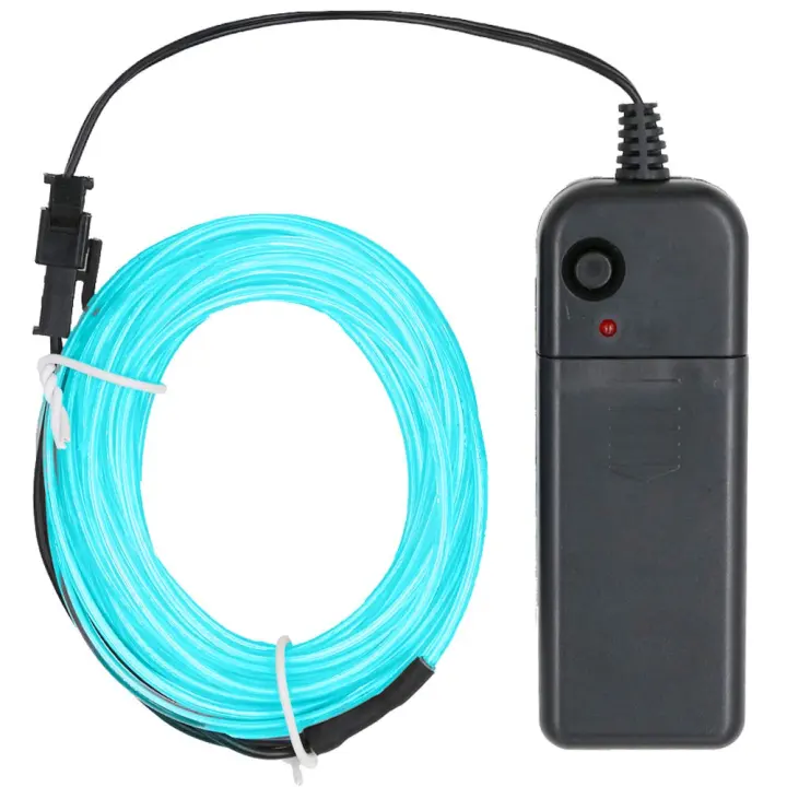 Ice Blue LED Neon Rope Light — 16.4 ft Portable EL Wire