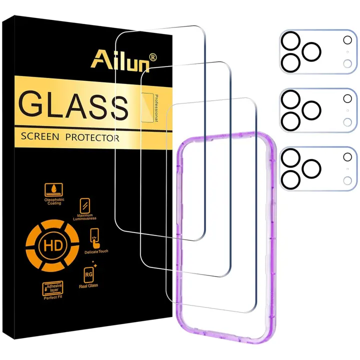 iPhone 17 Pro Max Tempered Glass Screen & Camera Lens Protectors — 3+3 Pack