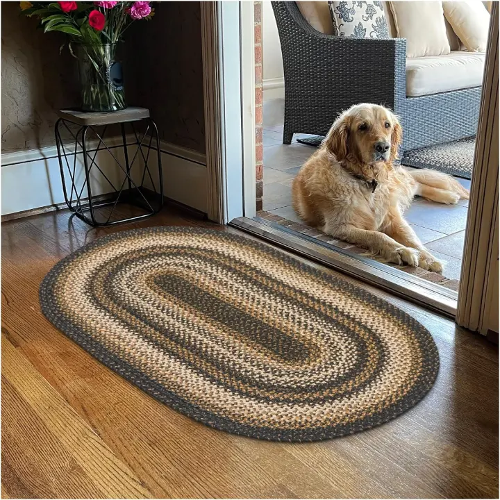 Kilimanjaro Jute Oval Braided Rug — 27 x 45 Rustic Jute Runner