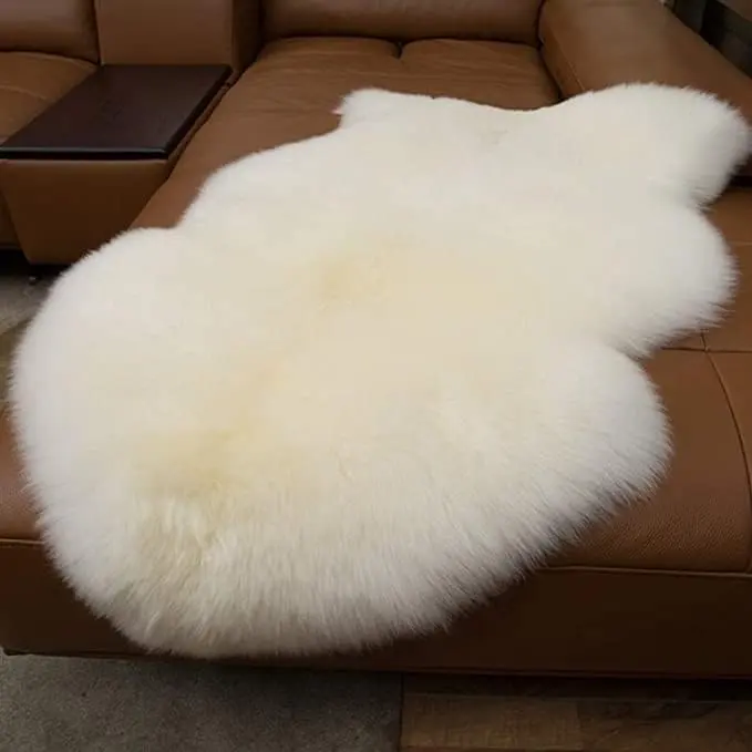 Large Genuine Merino Sheepskin Rug — 3in Pile Single Pelt (2'6" x 3'7")
