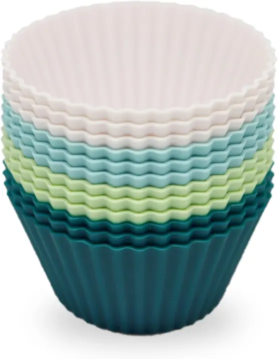Large Silicone Muffin Cups — 12 Reusable Jumbo Cupcake Liners, BPA-Free
