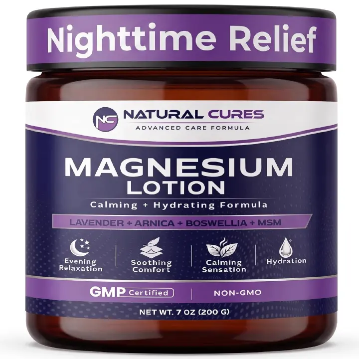 Lavender Magnesium Topical Lotion for Legs & Feet — Nighttime Recovery Cream