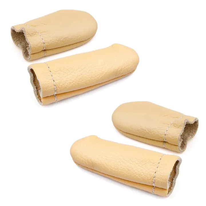 Leather Finger Guards — 2 Pairs of Thimbles for Sewing & Felting