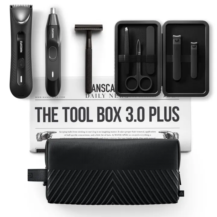 MANSCAPED Tool Box 3.0 Plus Grooming Kit — Trimmers, Razor, Nail Set & Bag