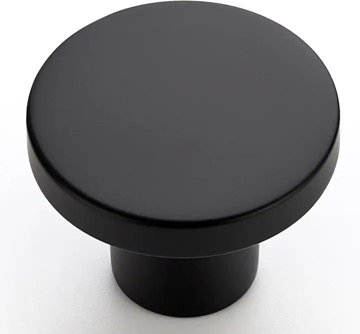 Matte Black Round Cabinet Knobs — 10-Pack, 1.18 in Round Pulls