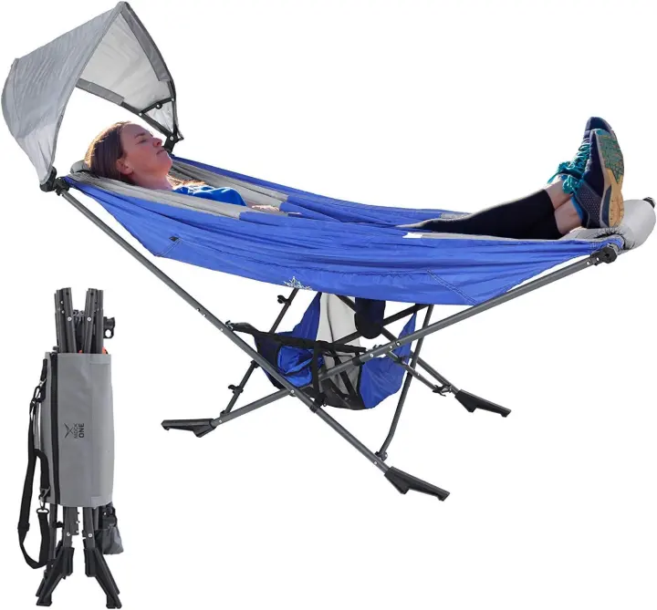 Mock ONE® Portable Hammock with Folding Stand and UPF 50+ Canopy