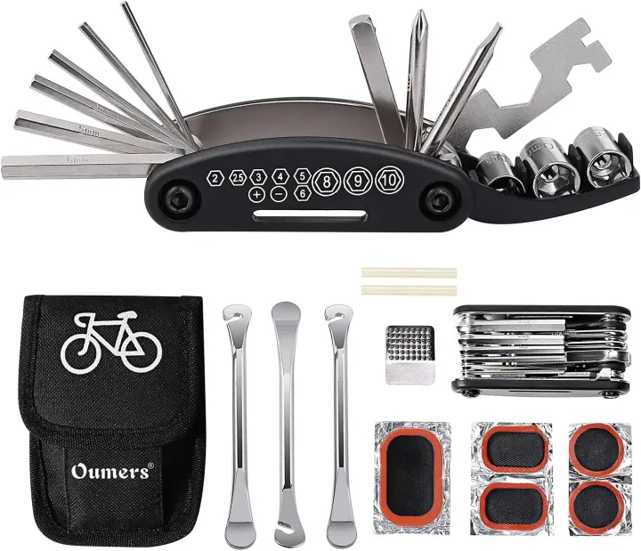 Oumers 16-in-1 Bicycle Repair Kit with Tire Levers & Patches