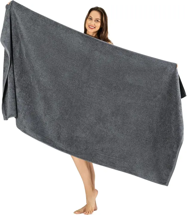 Oversized Turkish Cotton Bath Sheet — 40 x 80 in (1-Piece, Gray)
