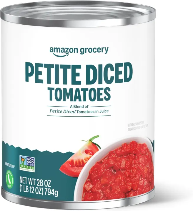 Petite Diced Tomatoes — 28 oz Can (Previously Happy Belly) Pack of 5