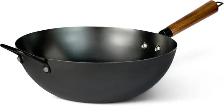 Pre-Seasoned Carbon Steel Wok, 12.6 in. — All Cooktop Compatible