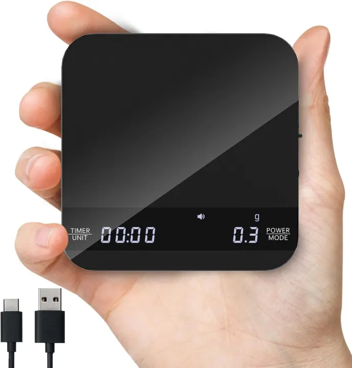 Precision Espresso Scale with Timer & USB‑C Recharge — 0.1g / 2kg