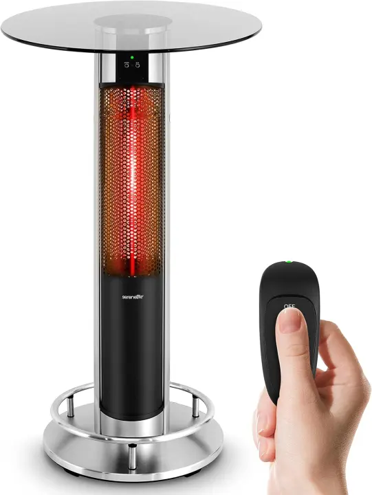 SereneLife 1500W Infrared Patio Heater — Portable Table-Style Outdoor Heater