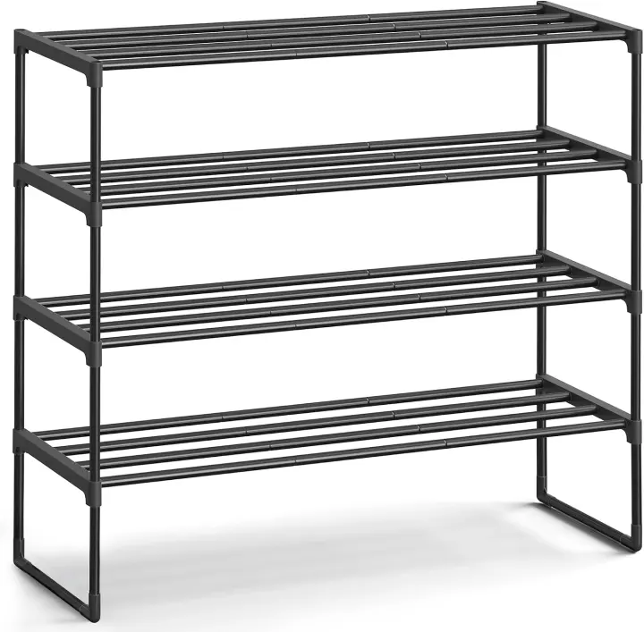 SONGMICS 4-Tier Shoe Rack — Metal Frame Shoe Organizer
