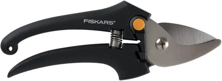 Stainless Steel Bypass Pruner — Precision Garden Hand Shears (Black)