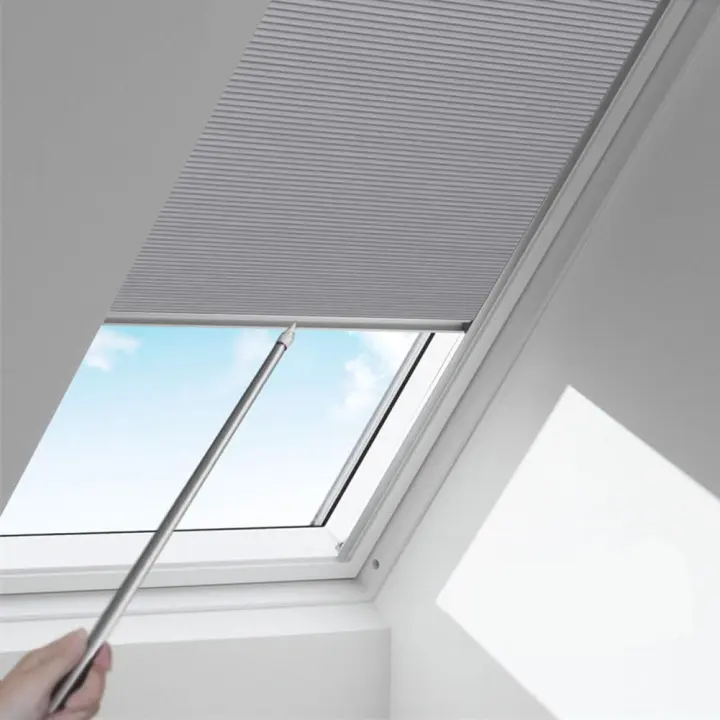 Tipiace Custom Blackout Honeycomb Skylight Window Shade — Light Grey