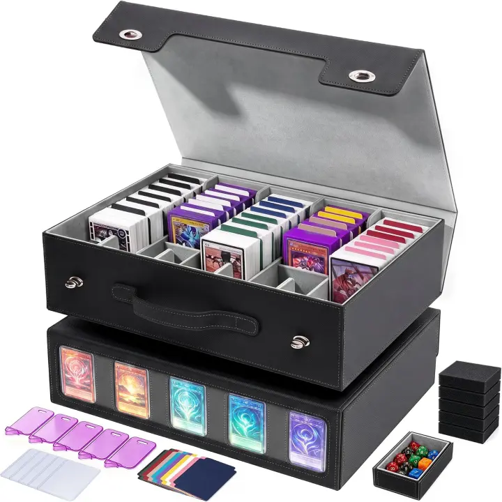 TRYVIBE 5-Row Trading Card Storage Box — High-Capacity Organizer