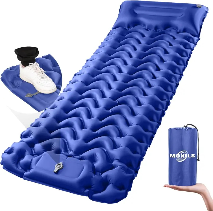 Ultralight Inflatable Camping Sleeping Pad with Built-in Foot Pump