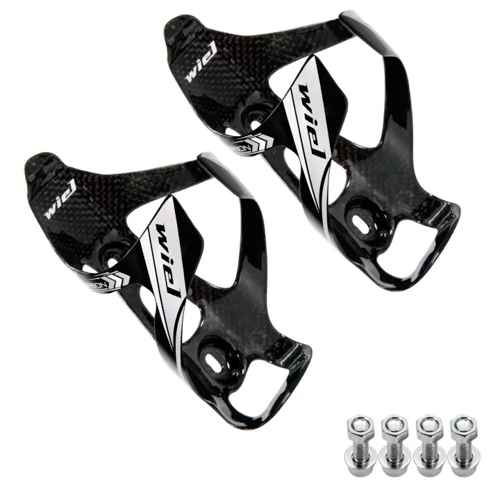 Wiel Full Carbon Fiber Bike Bottle Cage Pair — 3K Gloss Lightweight