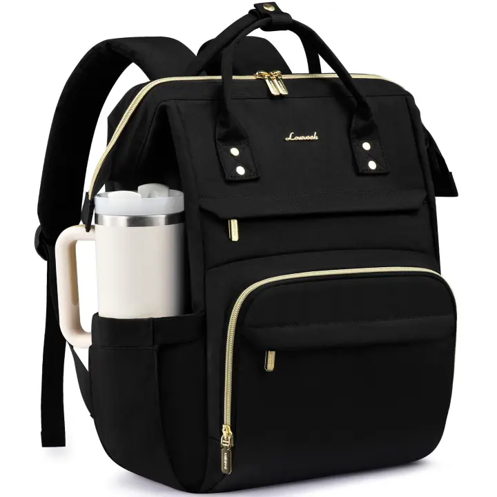 Women's 15.6-inch Laptop Backpack with Oversized Tumbler Pocket