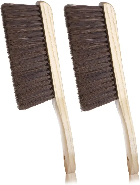 Wood-Handled Bench Dust Brushes — Soft Bristle Cleaning Brushes (2-Pack)