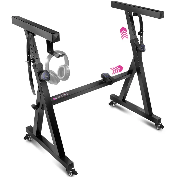 Z-Style Adjustable Keyboard Stand with Locking Casters — Heavy-Duty Piano Support