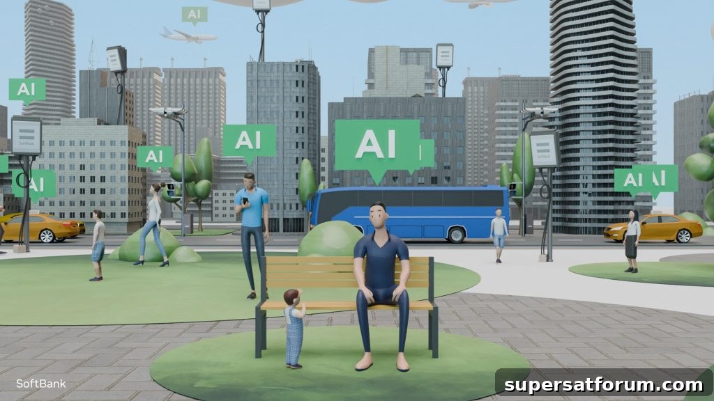 SoftBank and NVIDIA Partner to Advance AI-Powered RAN Technology 2 Illustration from SoftBank of people in a park connected using an AI-RAN.
