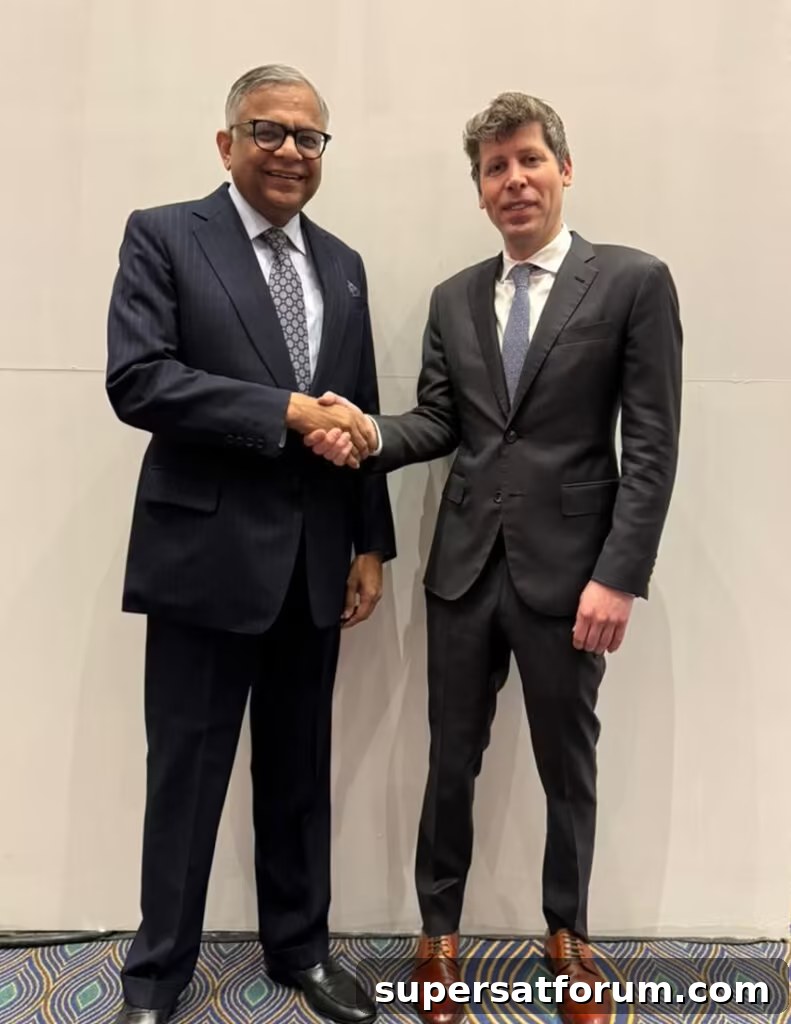 Tata Group TCS OpenAI AI partnership – Chairman N Chandrasekaran with Sam Altman