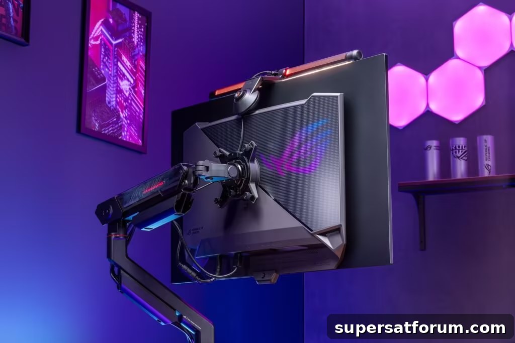 Rog Ergo Monitor Arm Rog Aura Light Bar Scenario | IT-Branschen ROG Ergo Monitor Arm ROG Aura Light Bar Scenario